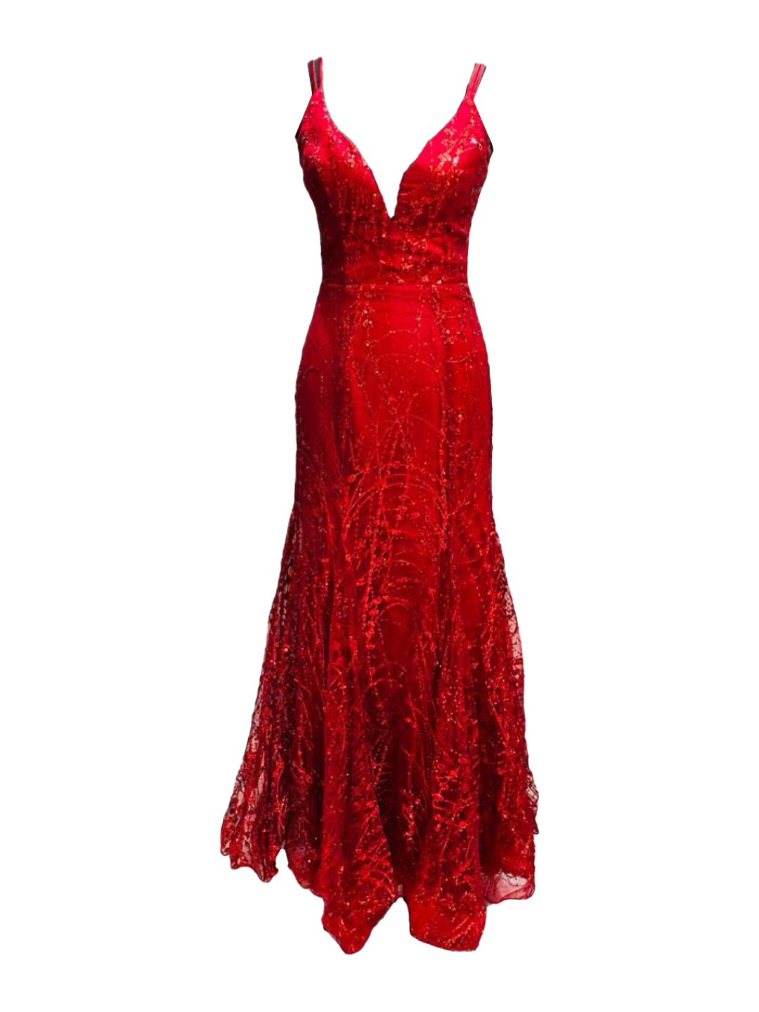 RED FITTED CEREMONY DRESS 916