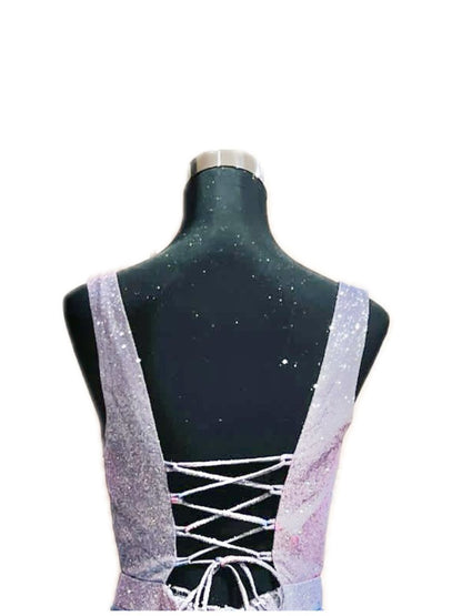 ABITO CERIMONIA GLITTERATO LILLA CHIARO 303