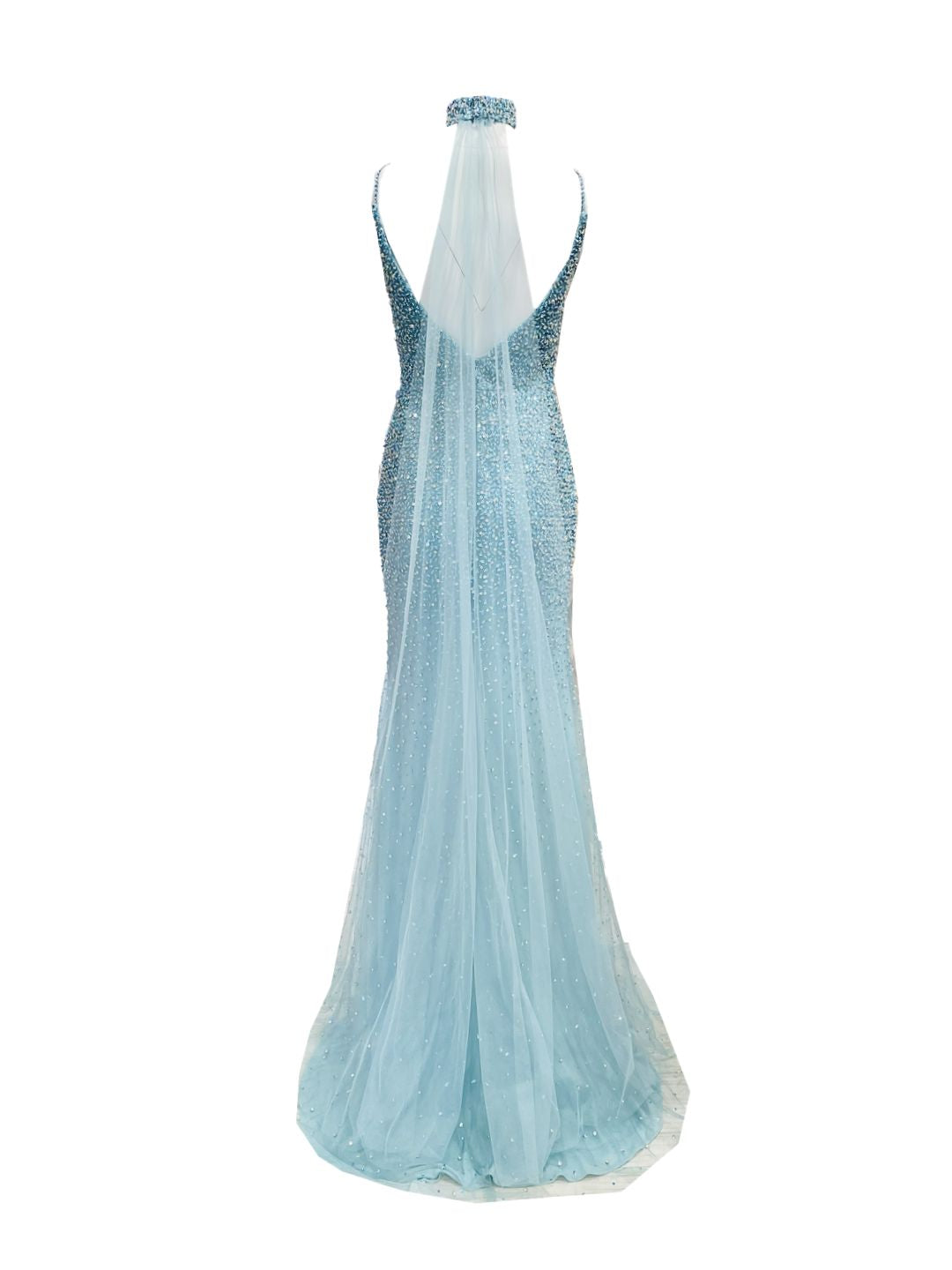 ELEGANT CREAM AND SILVER SEQUIN DRESS 19025