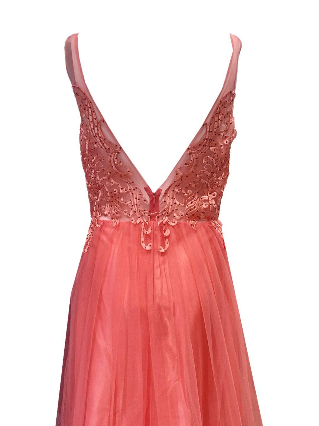 ABITO CERIMONIA TULLE CORALLO 203