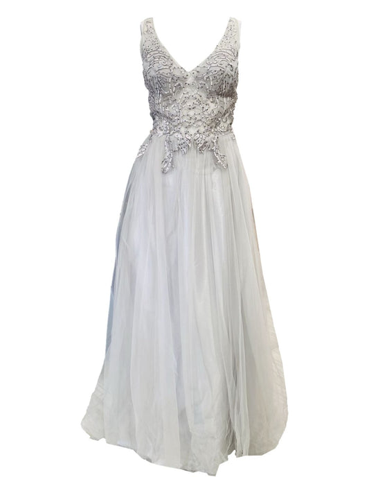 ABITO CERIMONIA TULLE GRIGIO PERLA 203