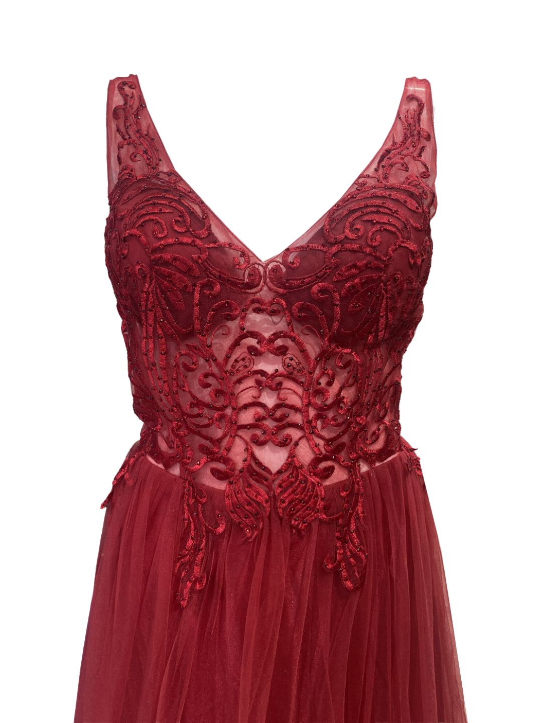 ABITO CERIMONIA TULLE ROSSO 203