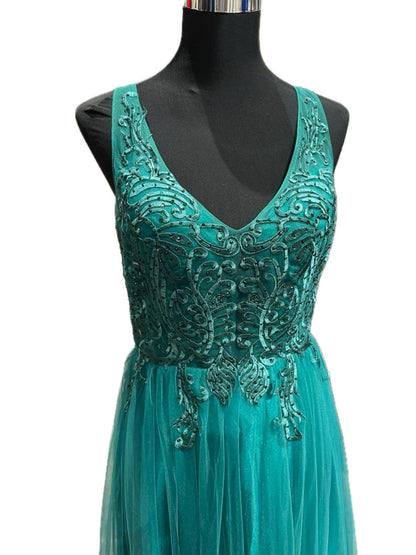 ABITO CERIMONIA TULLE VERDE 203
