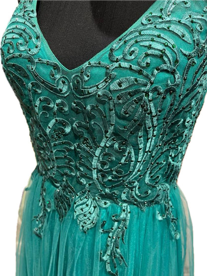 ABITO CERIMONIA TULLE VERDE 203