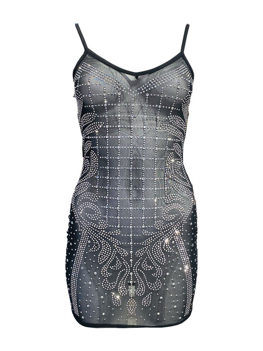 ABITO CORTO STRASS TRASPARENTE 733177