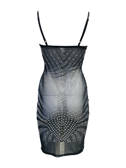 ABITO CORTO STRASS TRASPARENTE 735650
