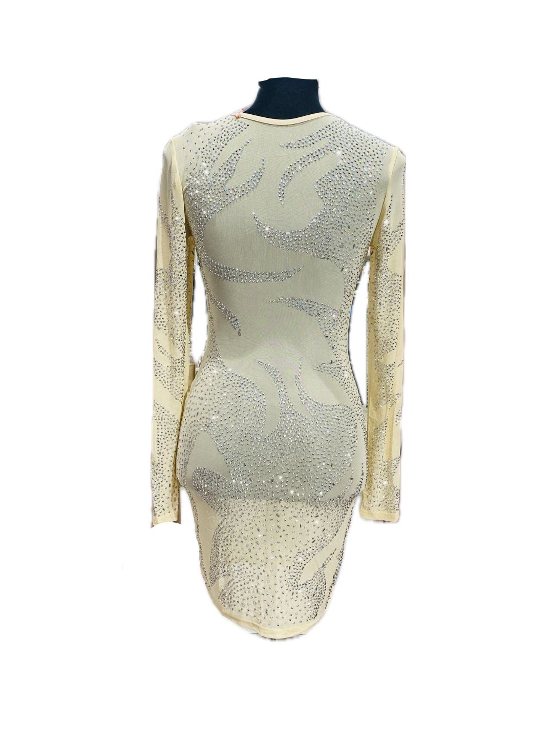 ABITO CORTO STRASS TRASPARENTE Color Nude 726383-2