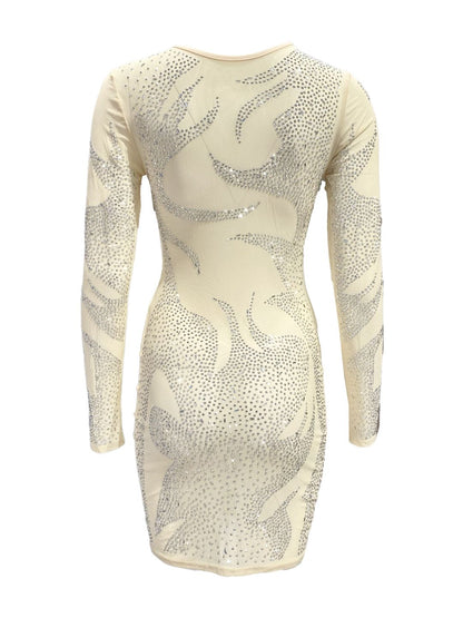 ABITO CORTO STRASS TRASPARENTE Color Nude 726383-2