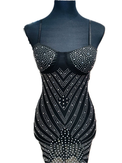 ABITO CORTO STRASS TRASPARENTE 735650