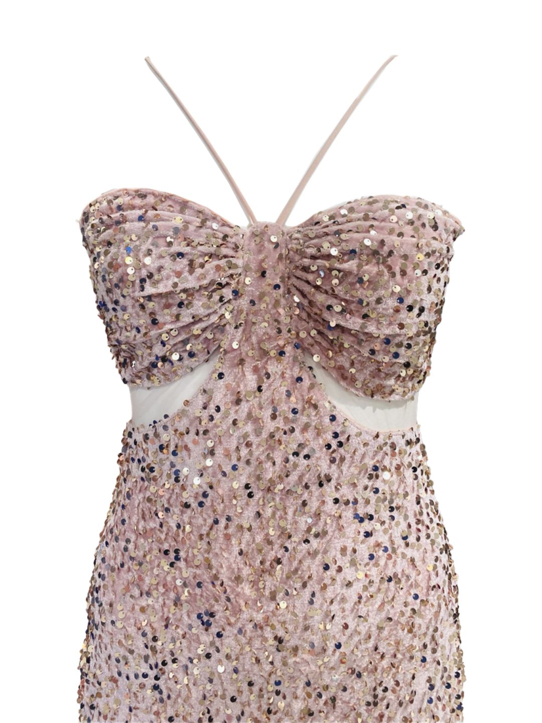 ABITO DA CERIMONIA ADERENTE In Velluto Rosa