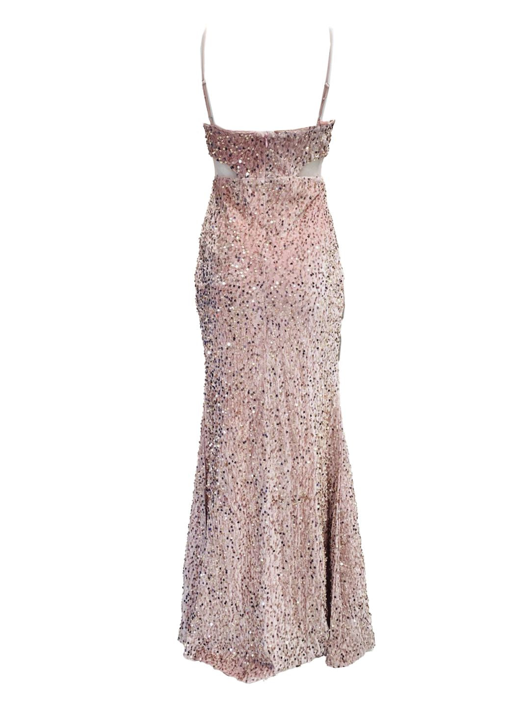 ABITO DA CERIMONIA ADERENTE In Velluto Rosa