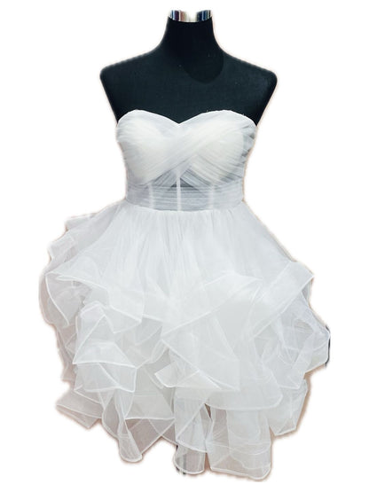 ABITO DA CERIMONIA CORTO TULLE BIANCO 905