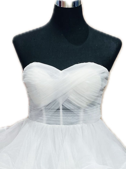 ABITO DA CERIMONIA CORTO TULLE BIANCO 905