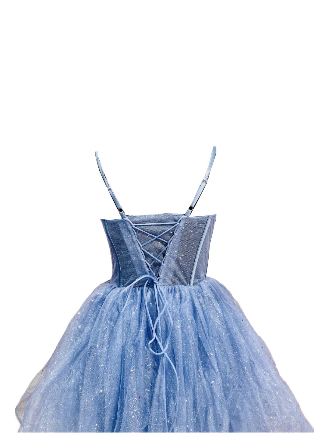 SHORT CEREMONIAL DRESS IN SUGAR PAPER TULLE 6413