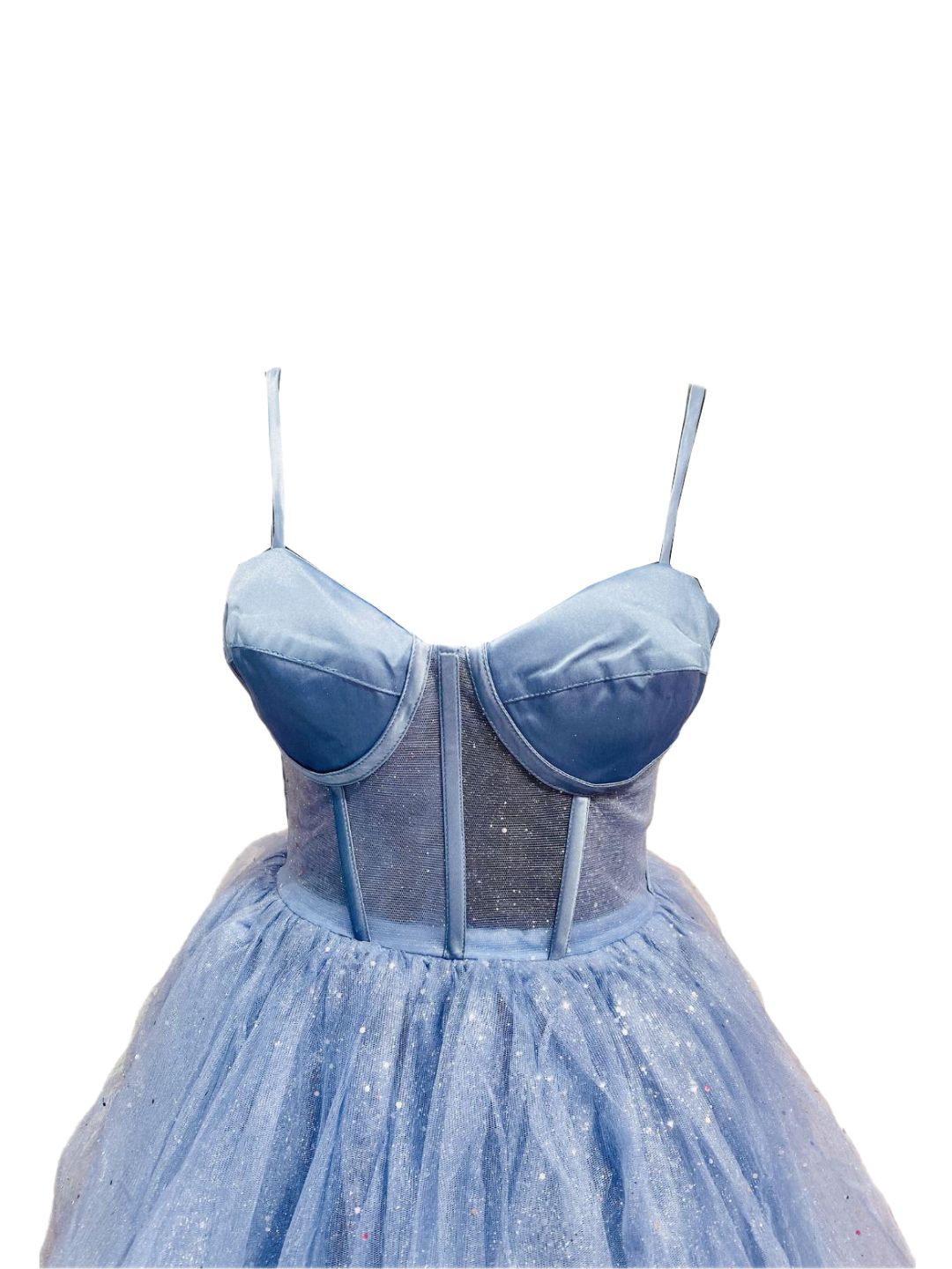 SHORT CEREMONIAL DRESS IN SUGAR PAPER TULLE 6413