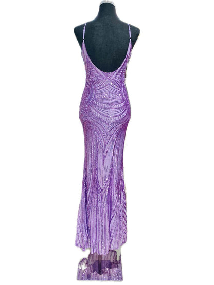 ABITO DA CERIMONIA ELEGANTE PAILETTES LILLA 19330