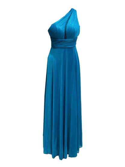 Petrol One-Shoulder Formal Dress A35