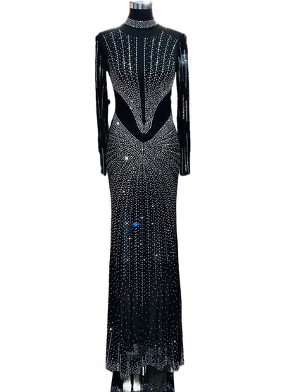 ABITO LUNGO CON STRASS 6326369-1