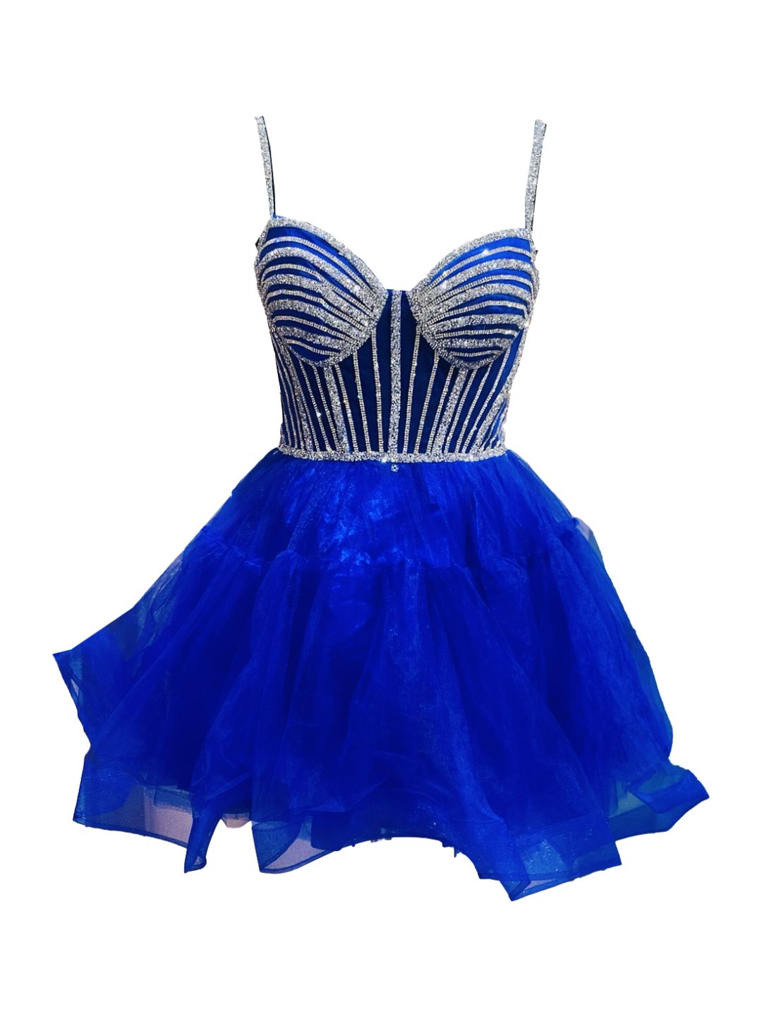 Abito Cerimonia convertibile inTulle Blu Cobalto 6619S