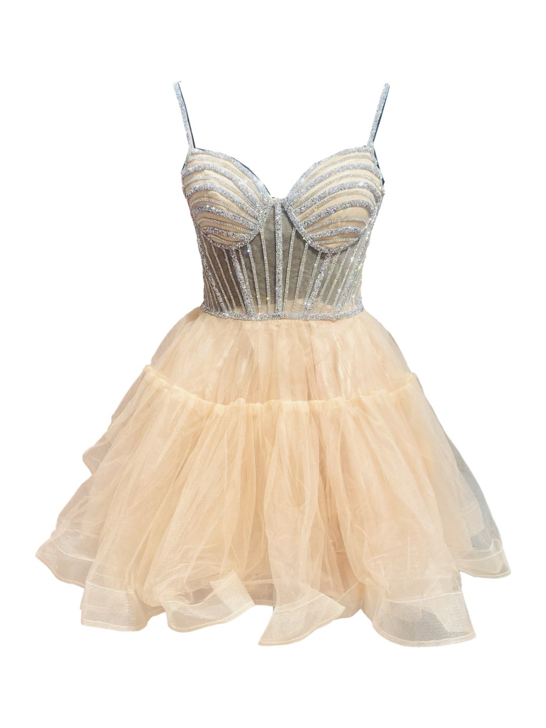 Abito Cerimonia convertibile inTulle Rosa Pesca 6619S