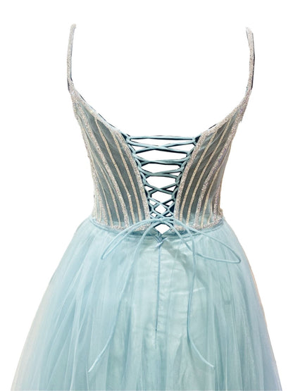 Abito Cerimonia convertibile inTulle Verde acqua 6619S