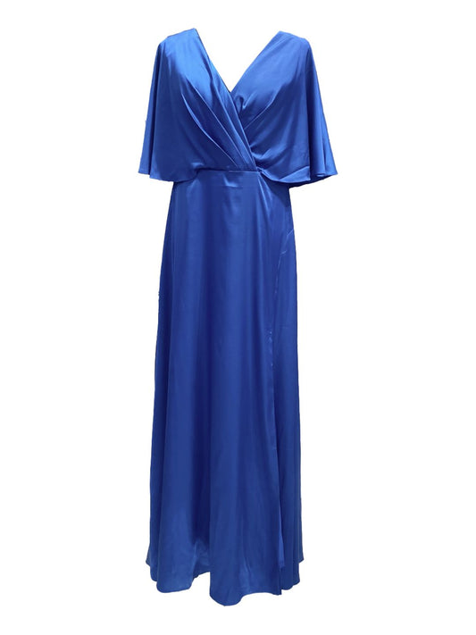 Abito Cerimonia semil Raso Curvy Blu Reale 910