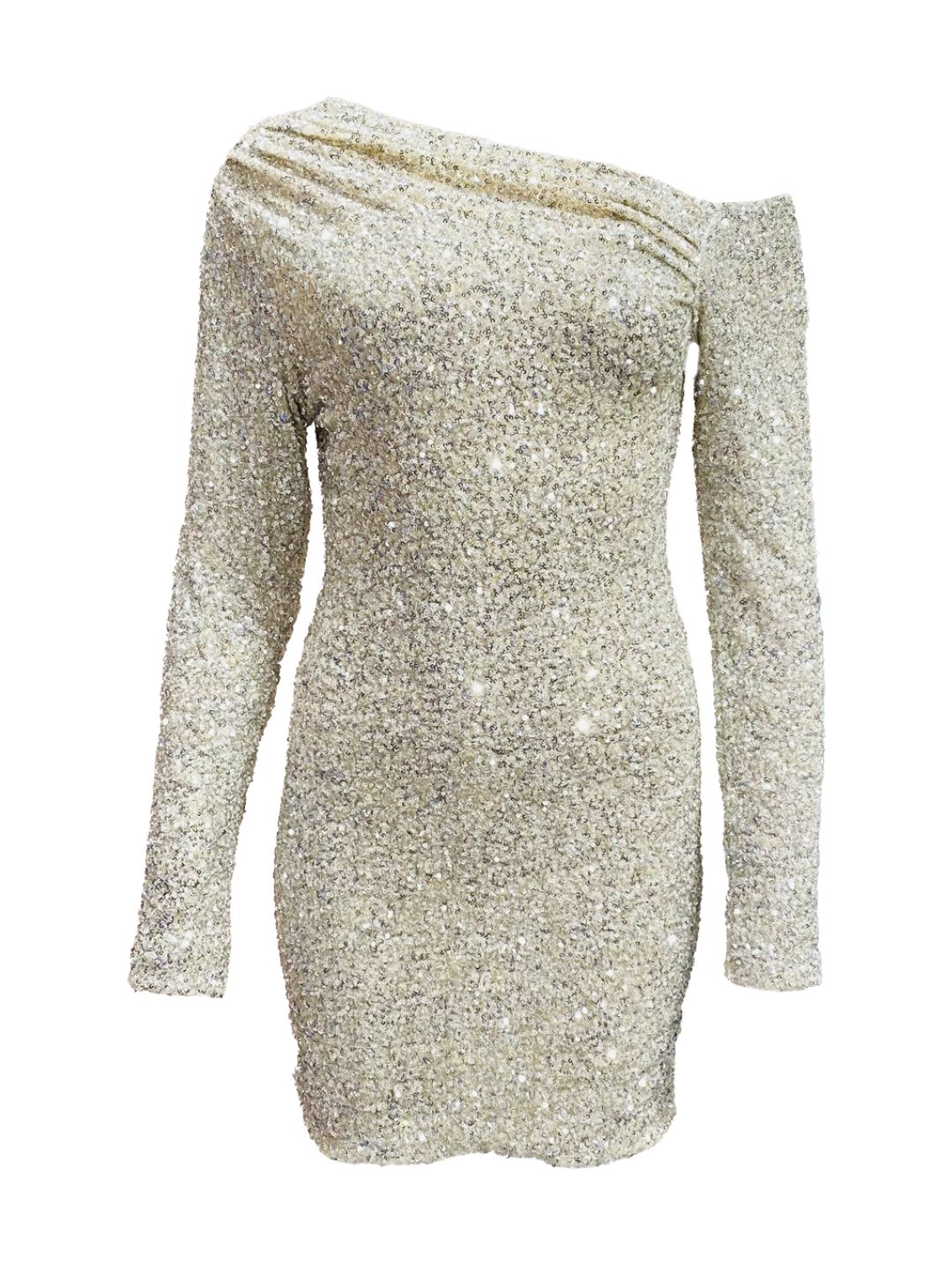 Abito Corto Pailettes Argento 13439