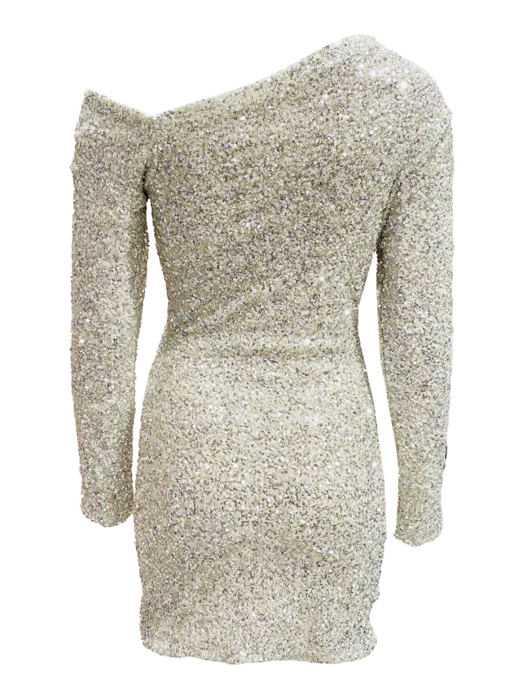 Abito Corto Pailettes Argento 13439