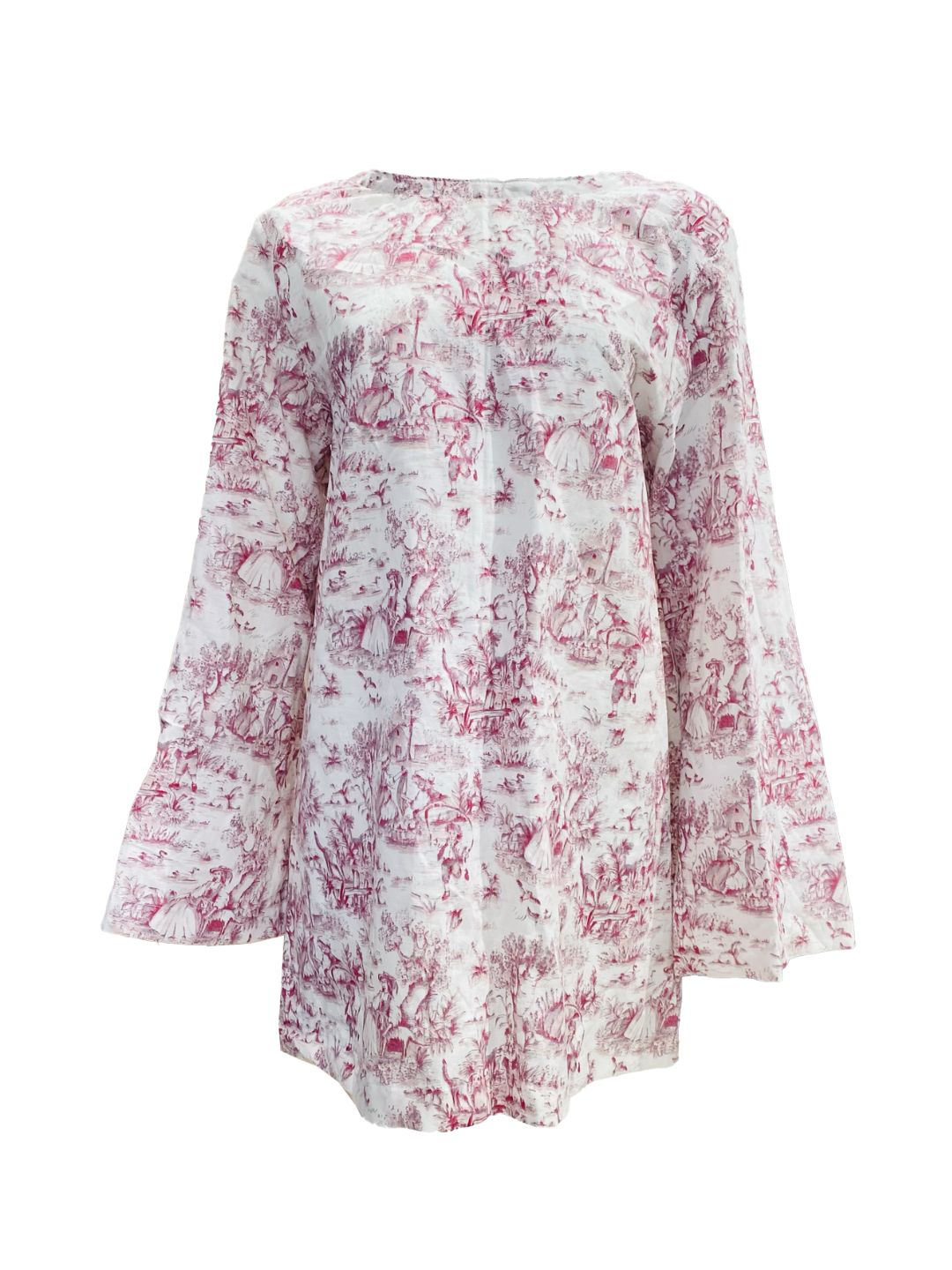 Abito Luana in Toile de jouy Rosa Ribes of LOVE