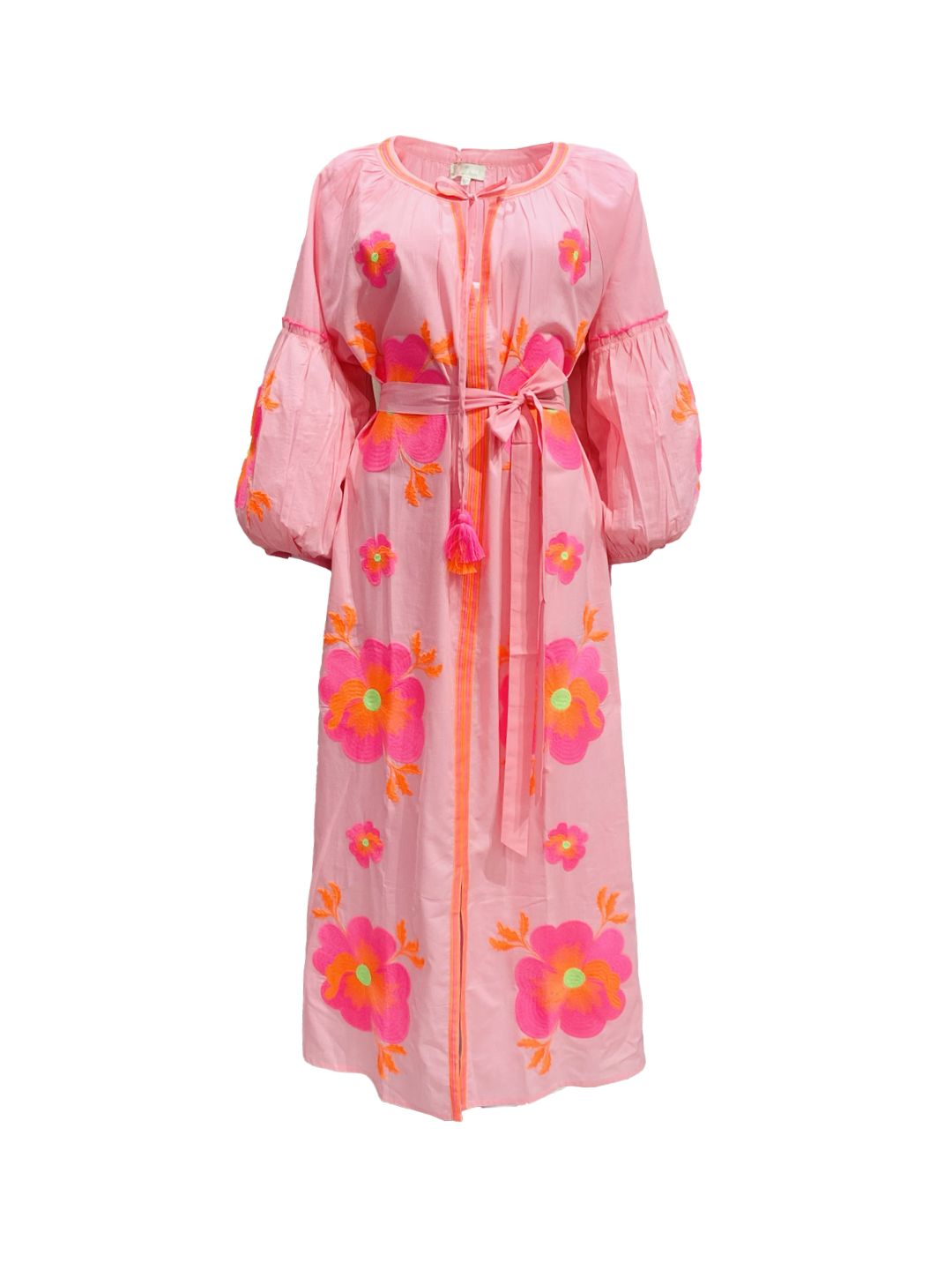 Abito Lungo Ricamato in Cotone Boho-Chic Mod.2