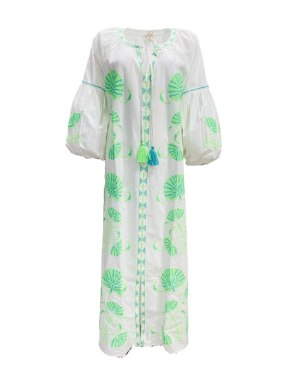 Abito Lungo Ricamato in Cotone Boho-Chic Mod.3