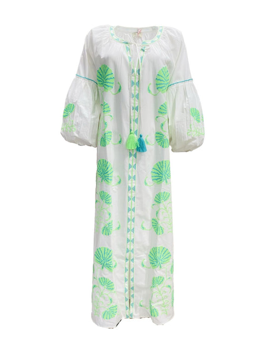 Abito Lungo Ricamato in Cotone Boho-Chic Mod.3