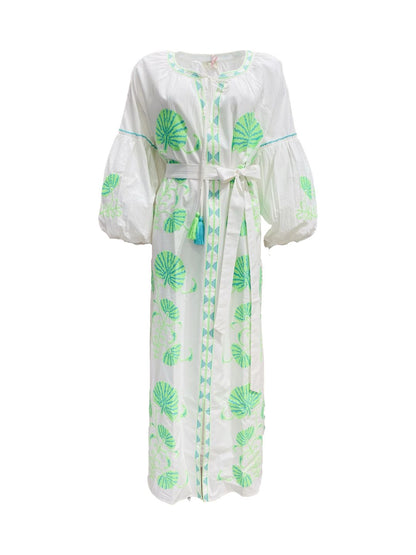 Abito Lungo Ricamato in Cotone Boho-Chic Mod.3