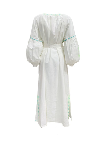 Abito Lungo Ricamato in Cotone Boho-Chic Mod.3