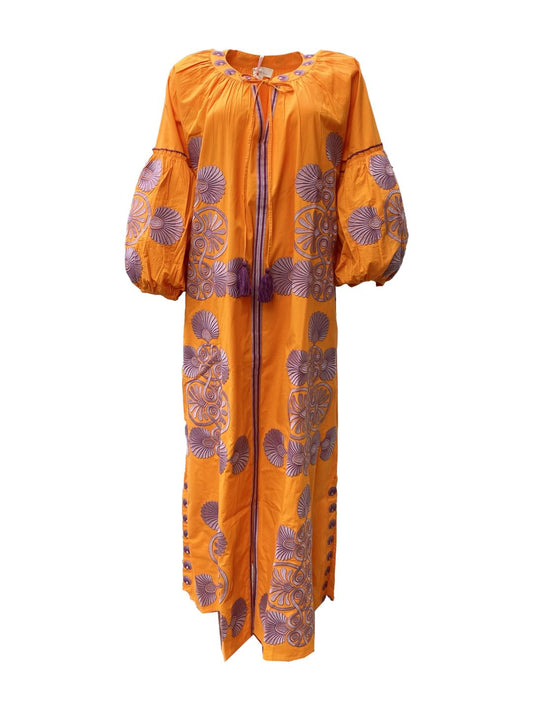 Abito Lungo Ricamato in Cotone Boho-Chic Mod.4