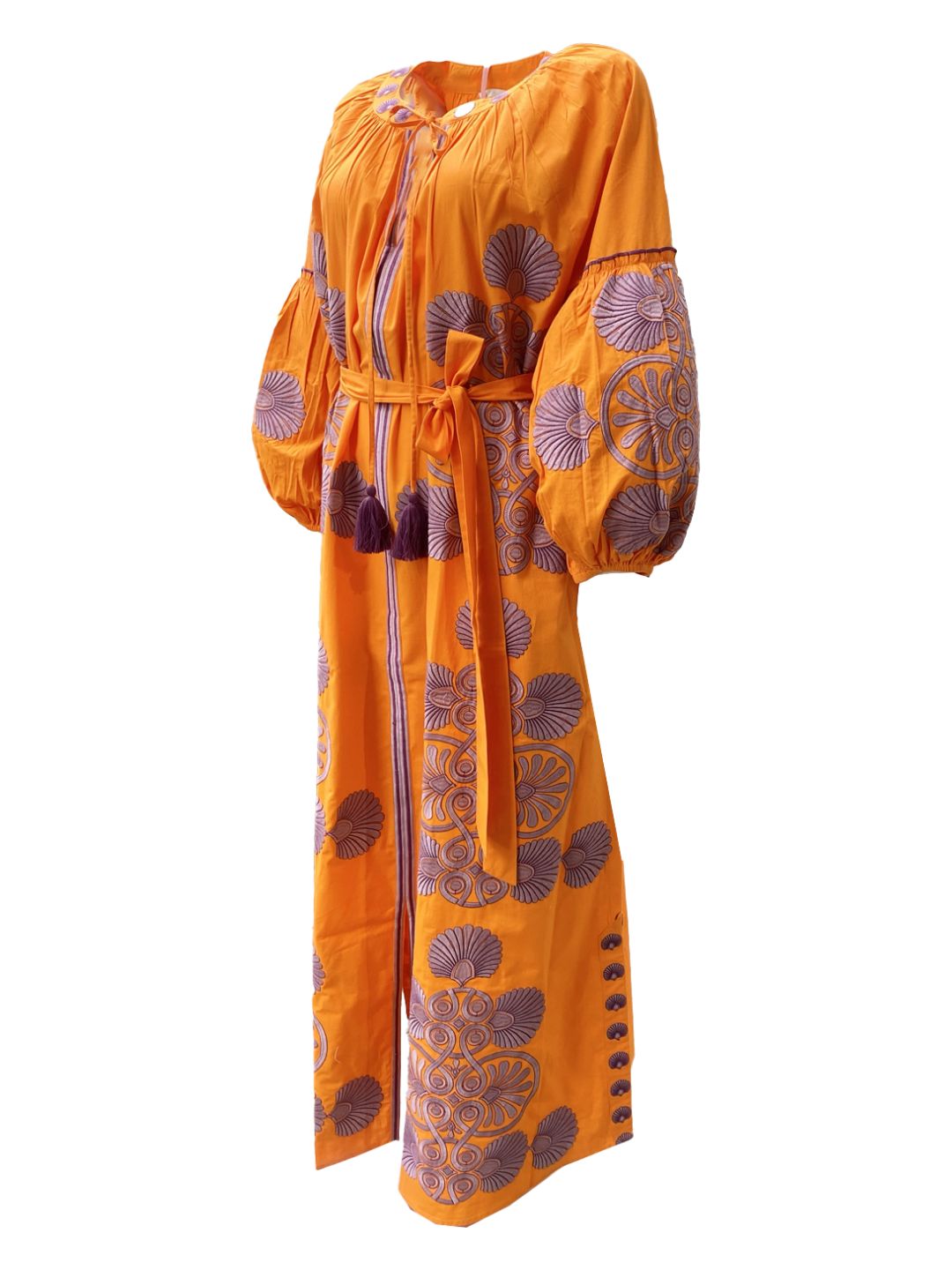 Abito Lungo Ricamato in Cotone Boho-Chic Mod.4
