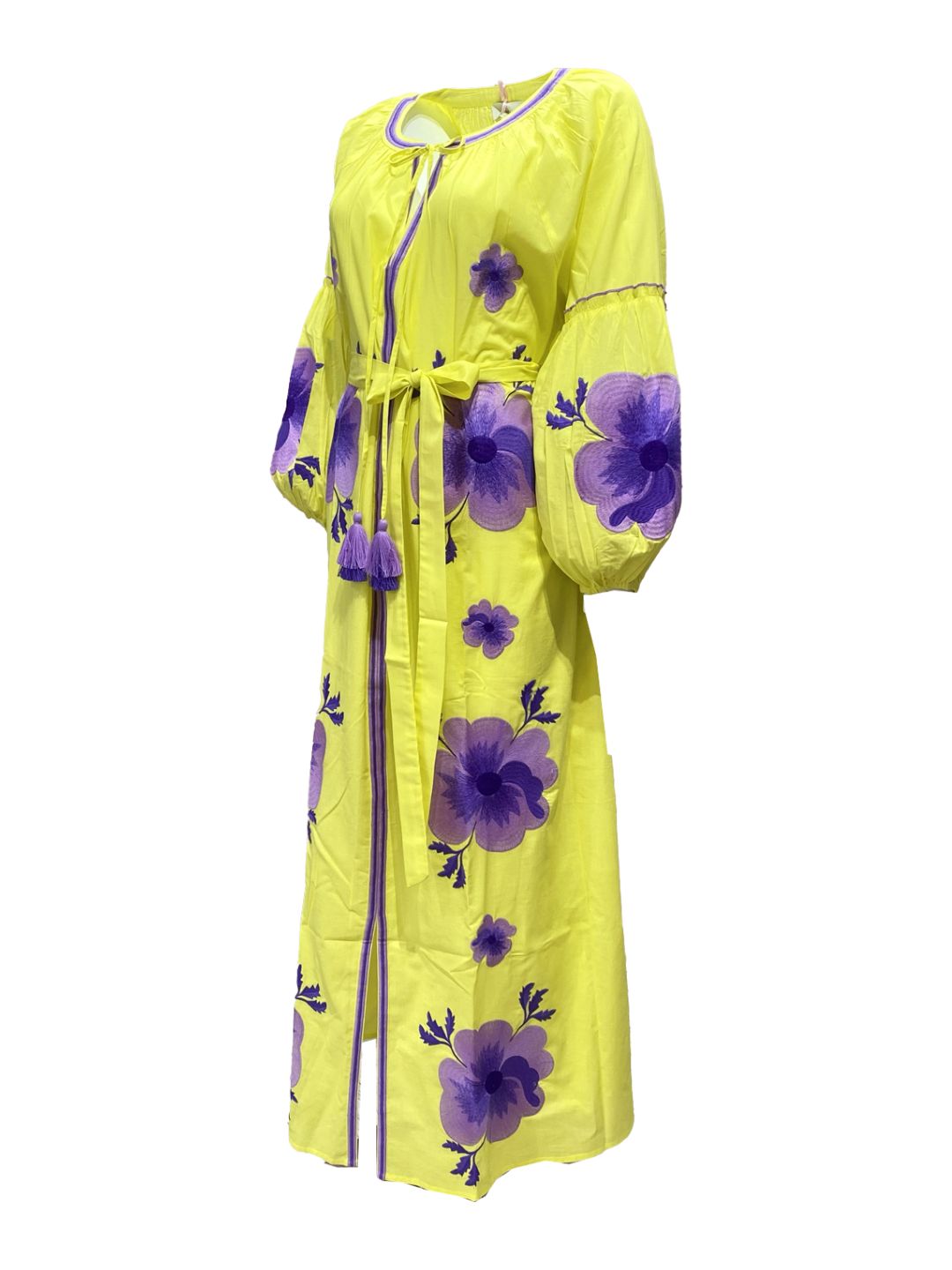 Abito Lungo Ricamato in Cotone Boho-Chic Mod.5