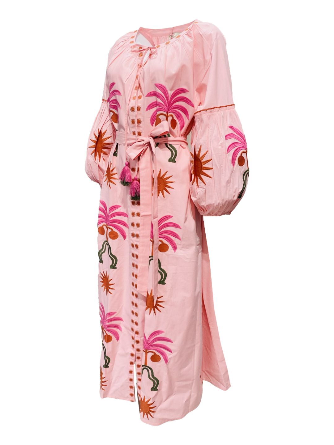 Abito Lungo Ricamato in Cotone Boho-Chic Mod.6
