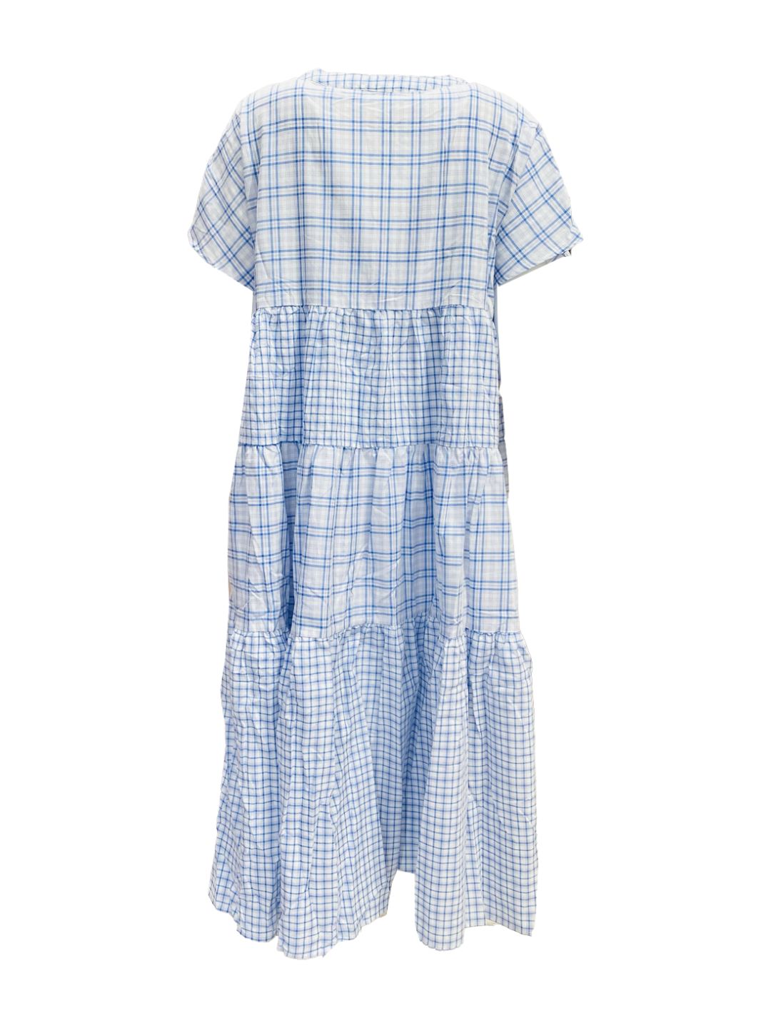 Abito Lungo Vichy Azzurro
