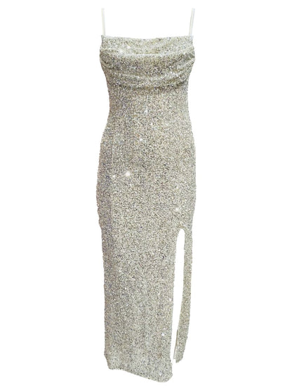 Abito Pailettes Argento 13064