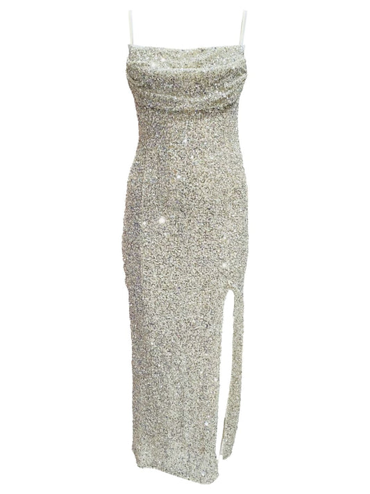 Abito Pailettes Argento 13064