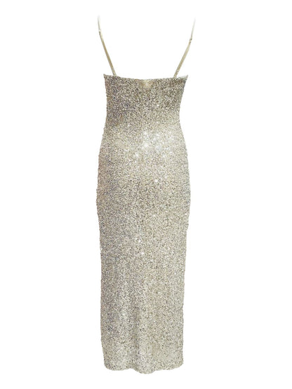 Abito Pailettes Argento 13064