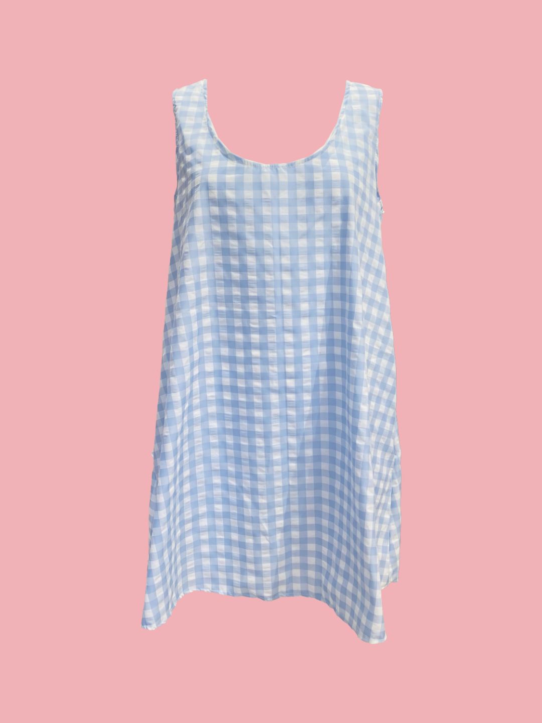 Abito Svasato Quadretti Azzurro Ribes of LOVE