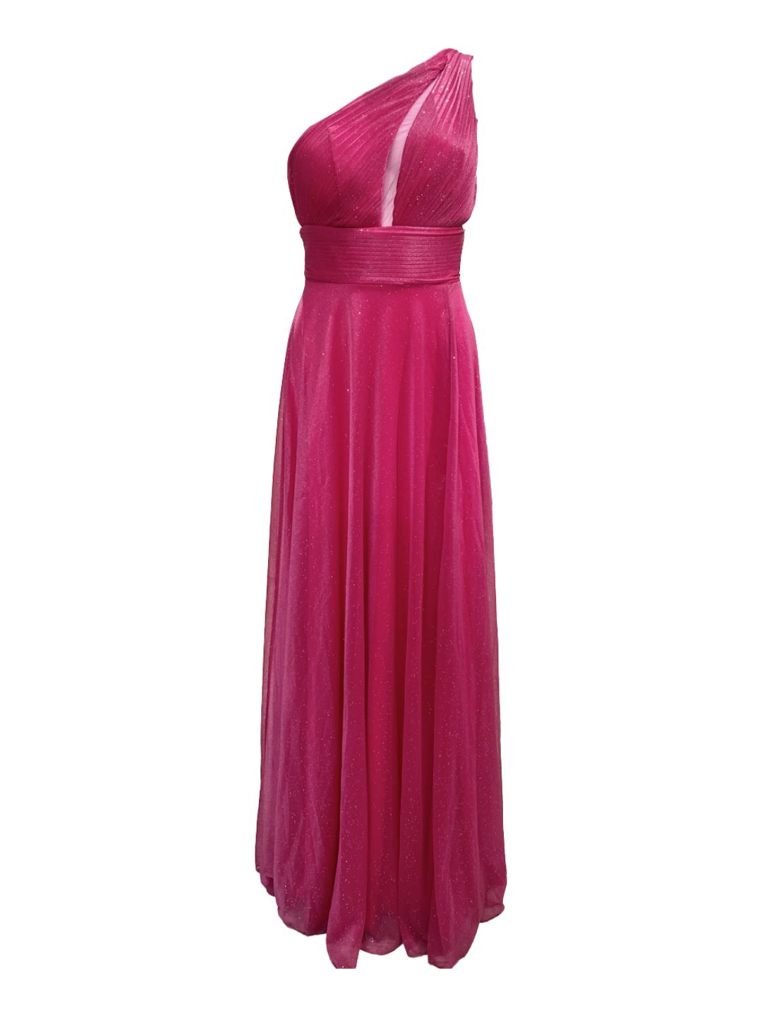 Abito da Cerimonia Mono spalla Fucsia A35