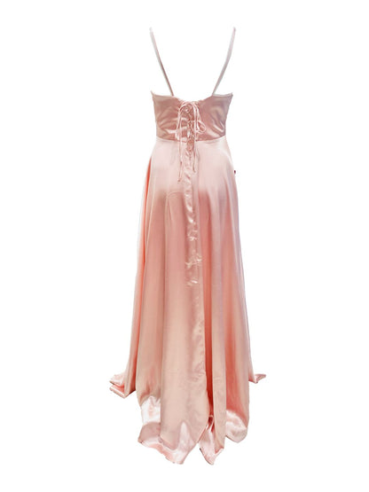 Abito da Cerimonia Simil Raso Rosa 108