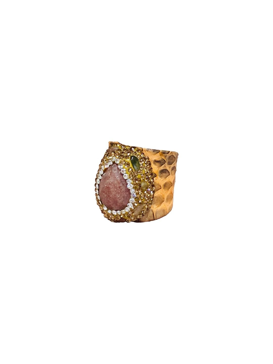 Anelli stampa pitone in pelle Arancio