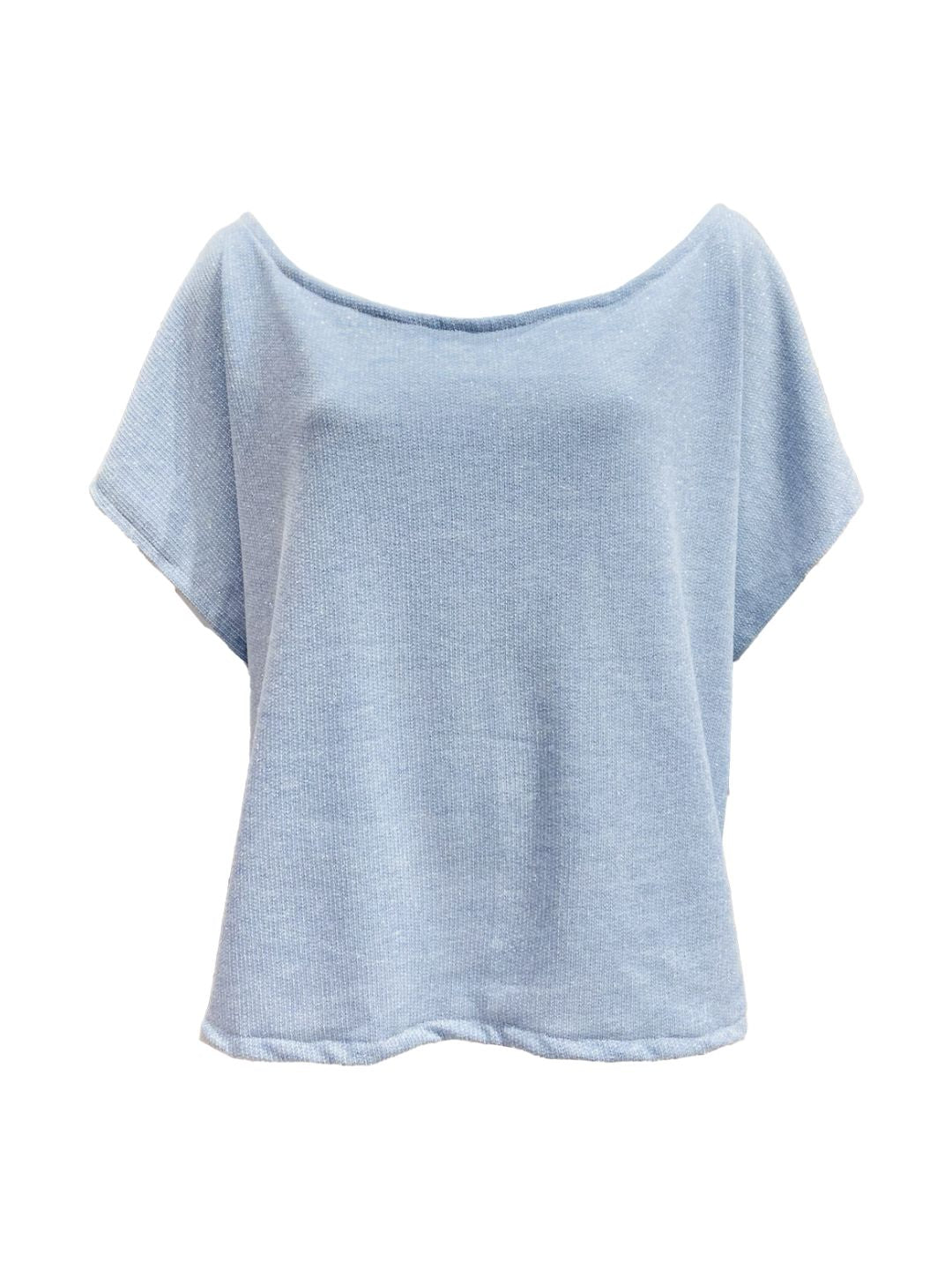 BLUSA SCATOLETTA Spugna Garzata french terry Azzurra Ribes of LOVE