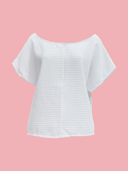 BLUSA SCATOLETTA Spugna Nido d'ape Bianco Ribes of LOVE