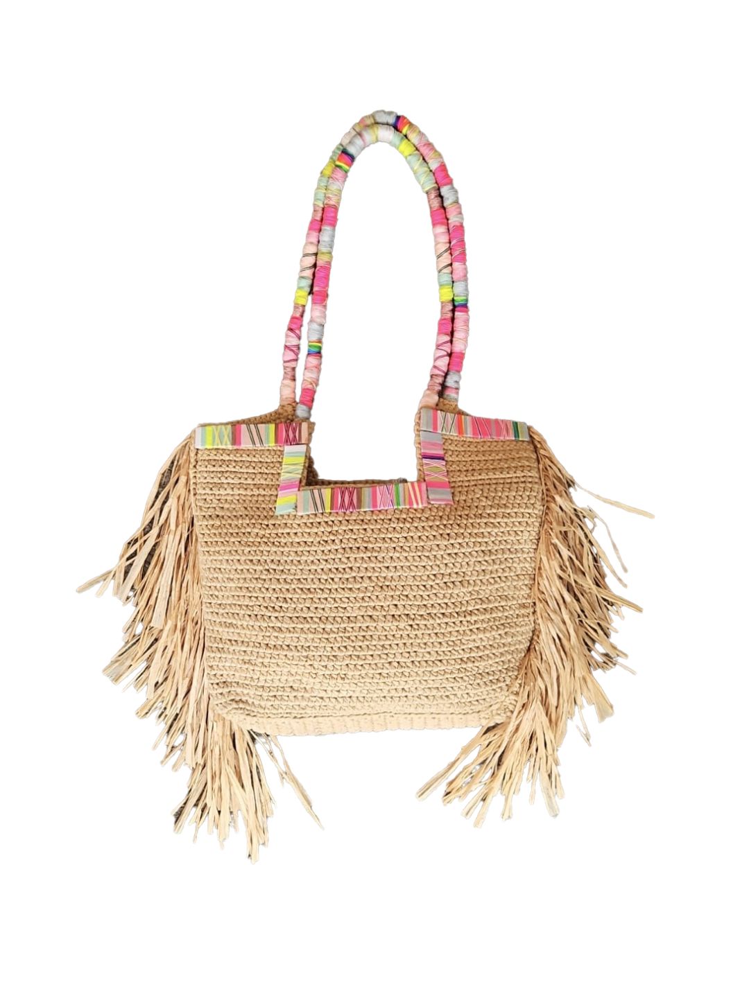 MAXI BAG WITH RAFFIA FRINGES