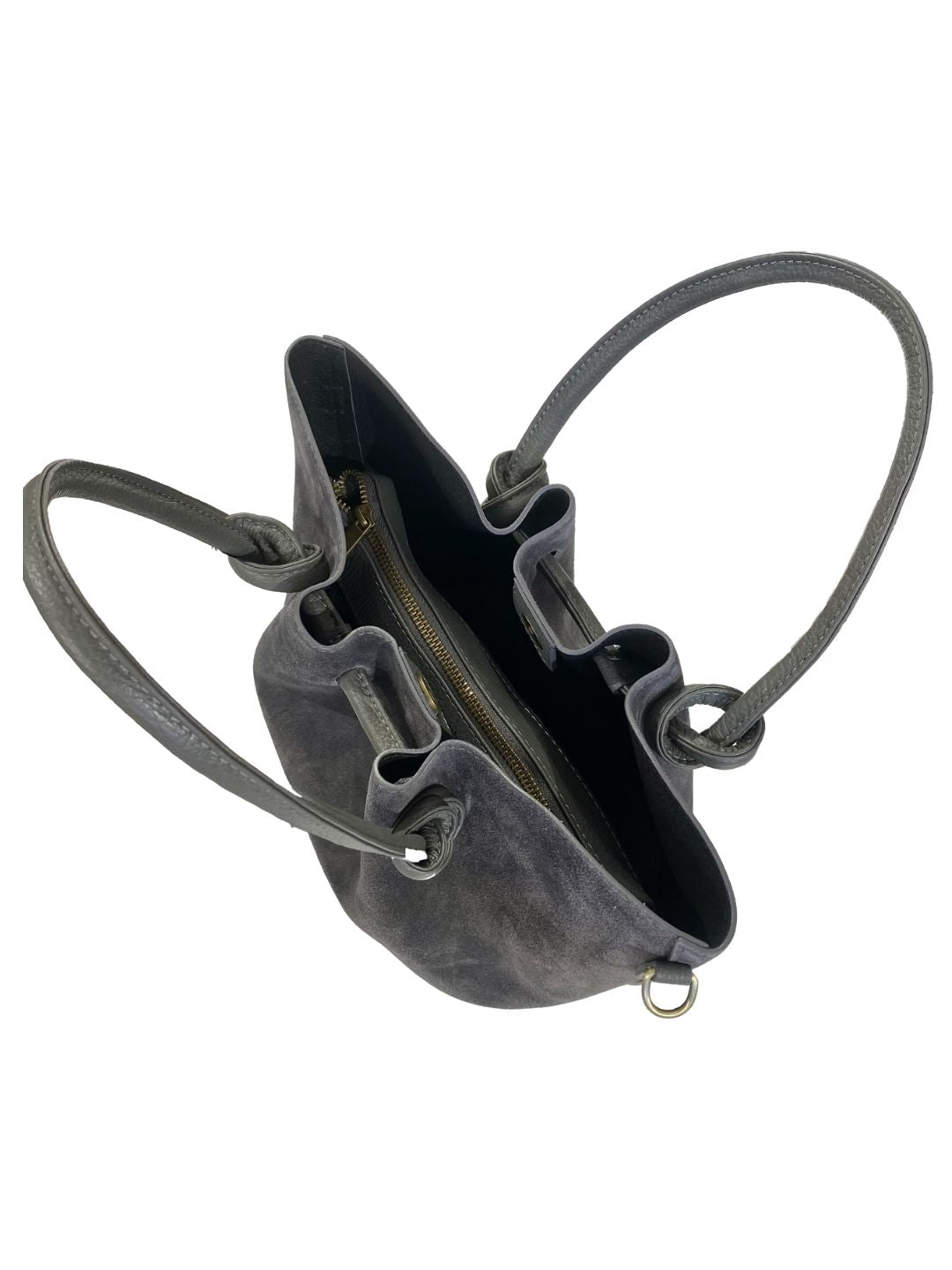 BORSA a Mano Suede Grigio Scuro 85988G